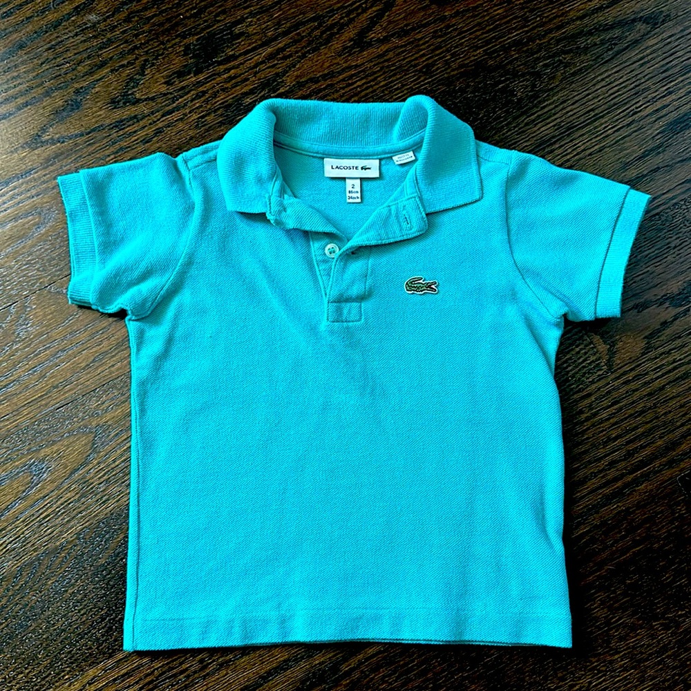 Teal Lacoste Baby Toddler Polo, size 2